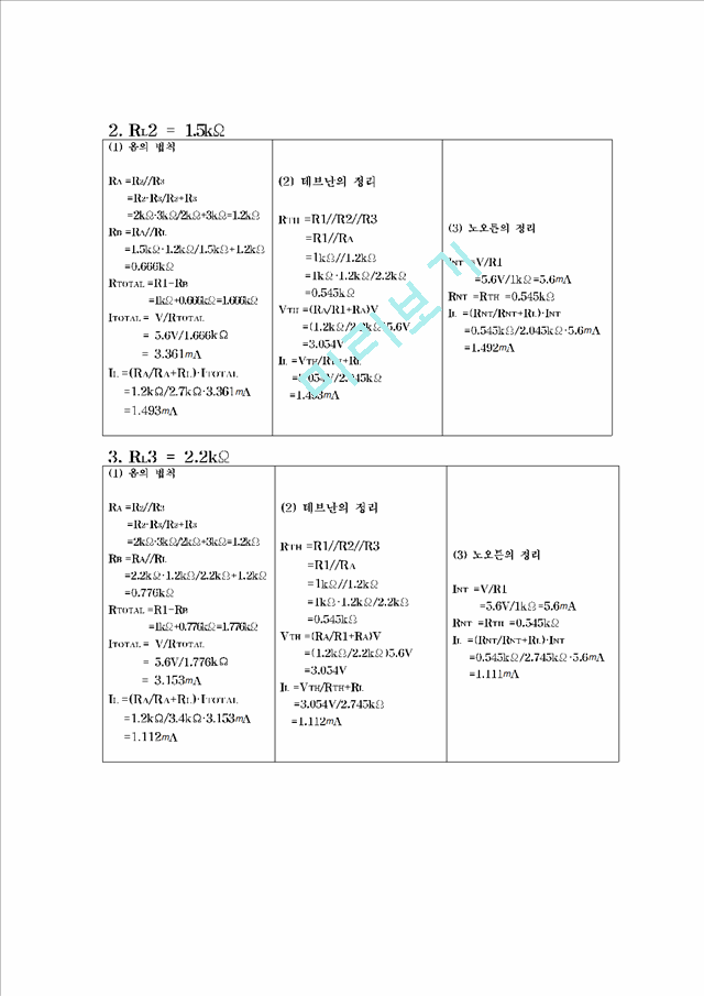 [공학] 기초 전기 회로 실험 - 테브난 실험 보고서.hwp